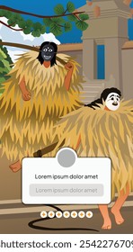 Ideia de modelo de postagem de mídia social com ilustração de design de dançarino Bali da Indonésia