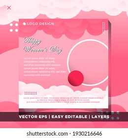 social media post template international women day.