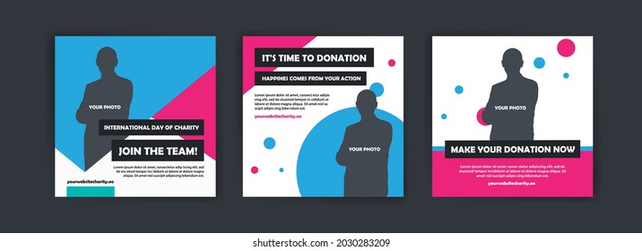 Social media post template for International Day of Charity campaign.