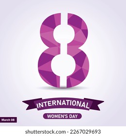 Social Media Post Template .International Women's Day is celebrated on the 8th March annually around the world. Vector Illustration Design