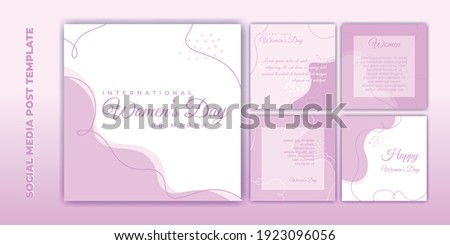 Social Media post template. International Women's Day banner design. Set of social media template with pink feminine design. Good template for online advertising template.