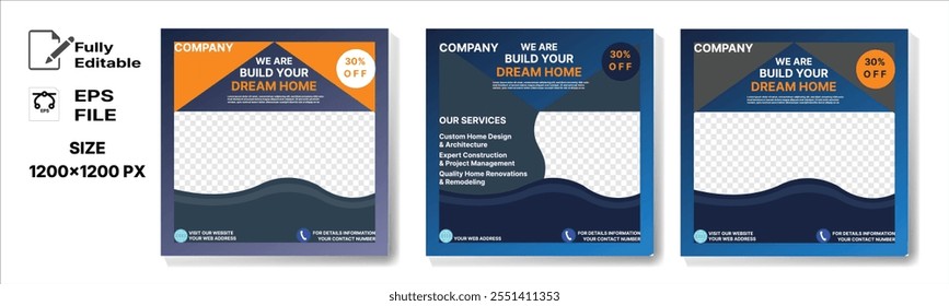 Social Media Post Template Land Builders Company