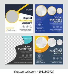 Social media post template layout design