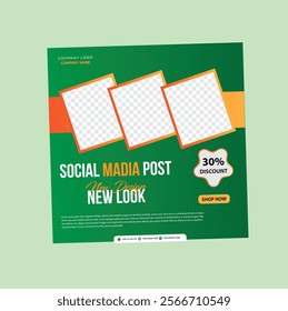 Social media post template layout or web banner design