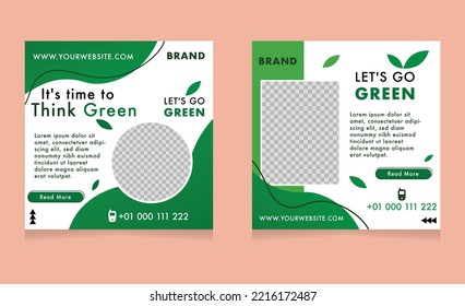 Social media post template with let's go green