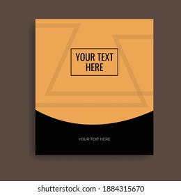 Plantilla de publicación en medios sociales con fondo naranja claro y negro. Gran vector para la promoción de ventas, marketing de productos, banner, volante, web, tienda online, etc.