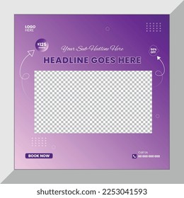 Social media post template, marketing webinar, Creative template web banner design, Editable minimal square banner template poster