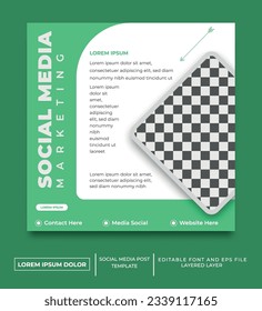 social media post template with social media marketing theme