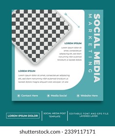 social media post template with social media marketing theme