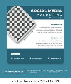 social media post template with social media marketing theme