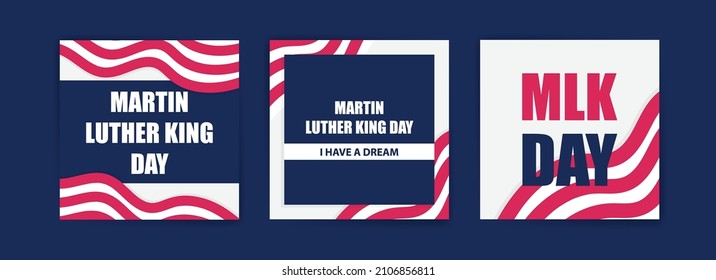 Social media post template for Martin Luther King day. Vector background for banners, posters and social media ads.