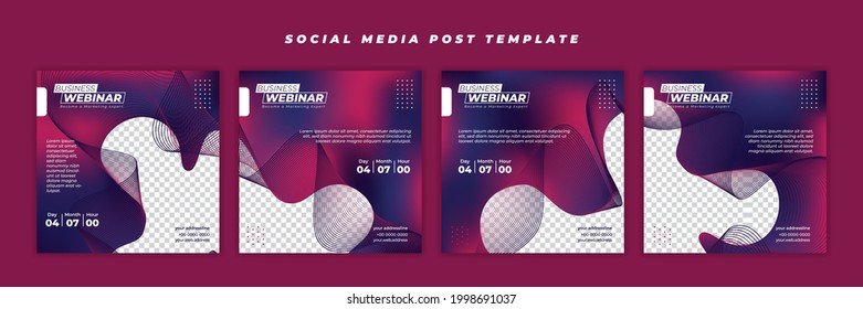 Social media post template with mesh color design. set of social media template abstract design. good template for online advertising design.