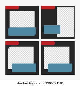 Social media post template for microblog with image space. Carousel social media template. Suitable for internet advertising, fun fact, and infographic.