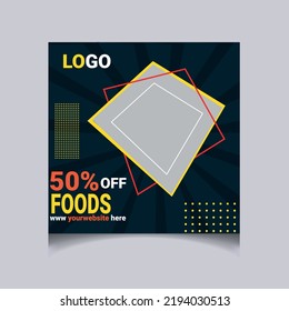 Social Media-Post-Vorlage , Minimal quadratische Banner-Vorlage.