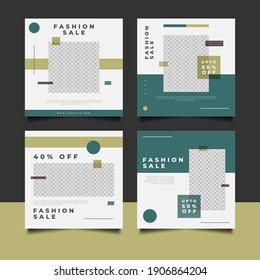 Social Media Post Template with minimalist style for fashion promotion. Fashion and lifestyle blog templates, web banners, brochures with placeholder for photos.