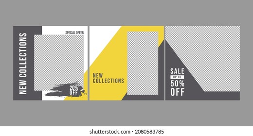 social media post template minimalist elegant shape and color with empty space for add photos