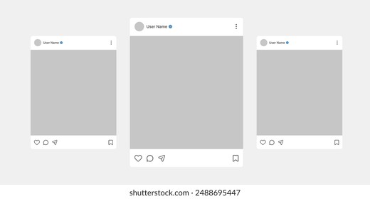 Social media post template mockup. Social media post frame. Vector illustration