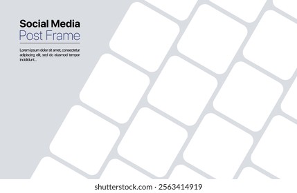 Social media post template mockup. Social media post frame. Vector illustration