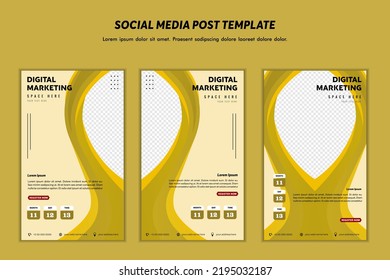 Social media post template modern design, for digital marketing online or poster marketing template