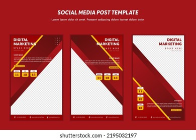 Social media post template modern design, for digital marketing online or poster marketing template