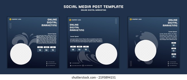 Plantilla de publicación de medios sociales diseño moderno, para marketing digital en línea o plantilla de marketing de afiches