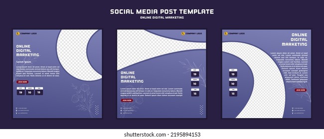 Social media post template modern design, for digital marketing online or poster marketing template