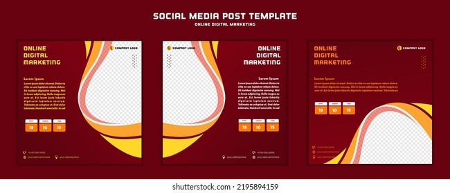 Modernes Design für Social Media-Post-Vorlage für digitales Marketing online oder Plakatmarketing-Vorlage