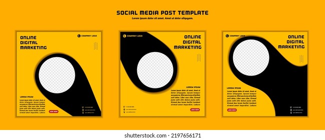 Social media post template modern design, for digital marketing online or poster marketing template