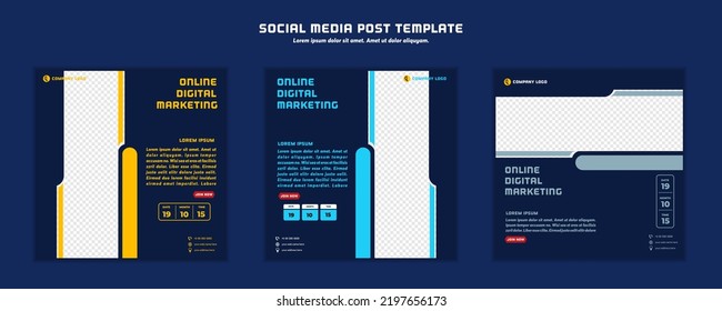 Social media post template modern design, for digital marketing online or poster marketing template