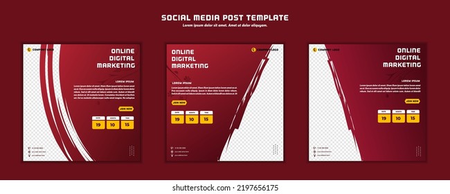 Social media post template modern design, for digital marketing online or poster marketing template