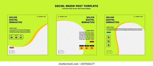Social media post template modern design, for digital marketing online or poster marketing template