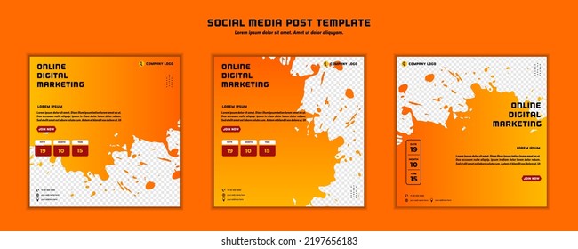 Social media post template modern design, for digital marketing online or poster marketing template