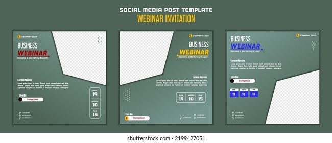 Plantilla de publicación de medios sociales diseño moderno, para la plantilla de invitación de marketing digital en línea o seminarios web