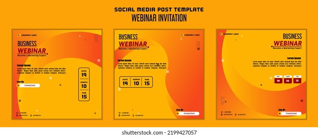 Social media post template modern design, for digital marketing online or webinar invitation template