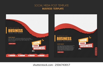 Social media post template modern design, for business digital marketing online, banner and poster