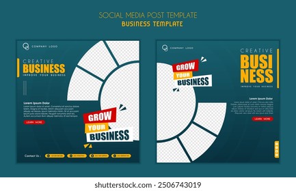 Social media post template modern design, for business digital marketing online, banner and poster