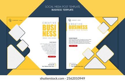 Social media post template, modern design, for creative business banner and poster etc