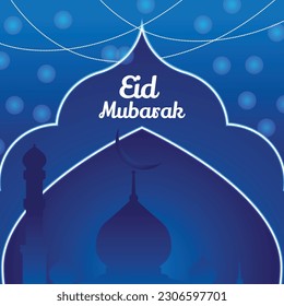Social Media-Post-Vorlage mit Moschee Vektorgrafik. Vorlage in quadratischem Design. Auch gute Vorlage für andere islamische Design.