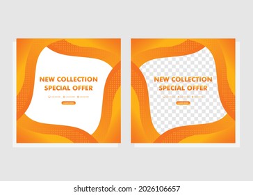 plantilla de publicación en medios sociales. nuevo diseño de post de promoción de colección.