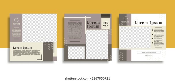 Social Media Post Template New Product Editable Home Square Fashion Brand Graphic Promotion Sale Offer Design Business Furniture Interiors Ads. Vector Illustration Products