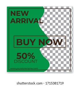 Social media post template. Nice vector graphics for sales promotions, online stores, discount coupons etc.