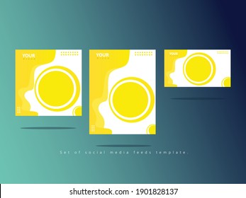 Social media post template on yellow color. it can help you to publish your product ads
