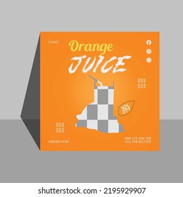 Social Media-Post-Vorlage für orangefarbenes Lebensmitteldesign