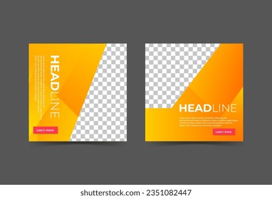 Social media post template . orange and yellow gradations. slash . memphis abstract EPS 10