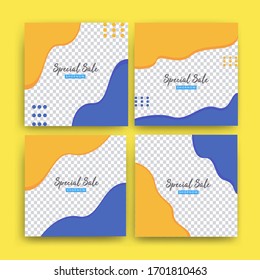 Social media post template pack design, can be used for promotional purpose.