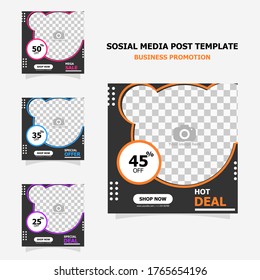 social media post template pack with full colour for your business promotion style eleven