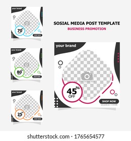 social media post template pack with full colour for your business promotion style sixteen
