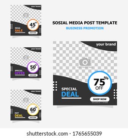 social media post template pack with full colour for your business promotion style thirteen