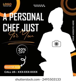 Social media post template personal chef for you