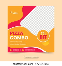 Social media post template for pizza restaurant design